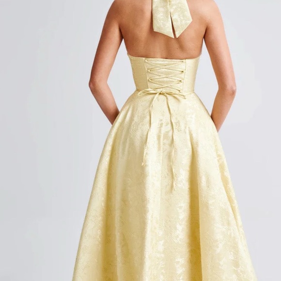 Effie Midi Yellow Halter Dress Size XS New with Tags - Picture 2 of 4